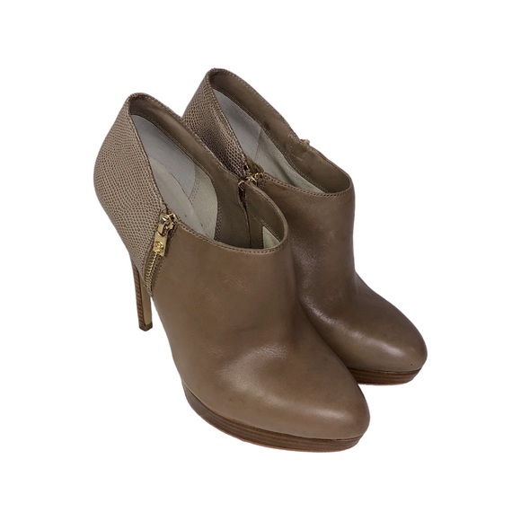 MICHAEL Michael Kors Women’s Tan “York” Leather Snake Skin 5” Heels Bootie 10 M - Picture 2 of 5